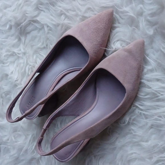 MNG/ Mango geometric  heel suede shoes - Picture 12 of 15